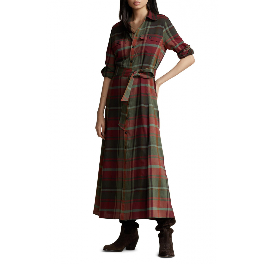 Women's 'Plaid Long Sleeve Shirtdress'