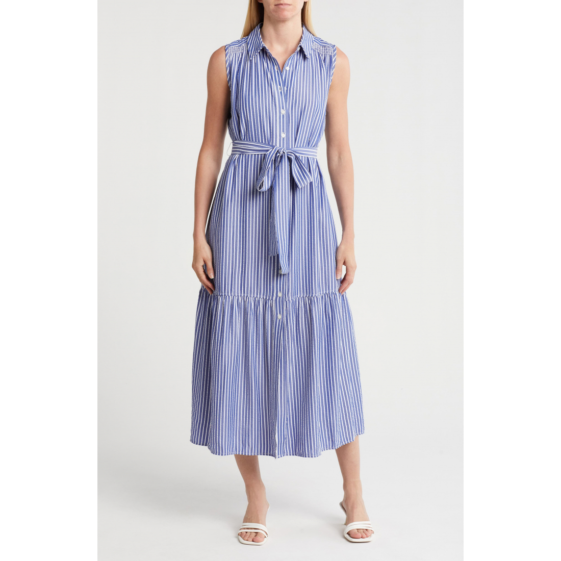 'Stripe Sleeveless Maxi' Hemdkleid für Damen