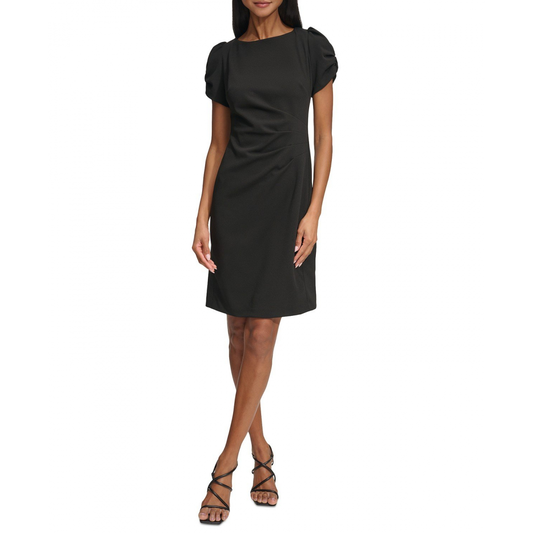 Women's 'Puff-Sleeve Side-Pleated' Mini Dress