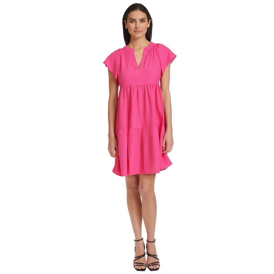 Women's 'Split-Neck Tiered A-Line' A-line Dress