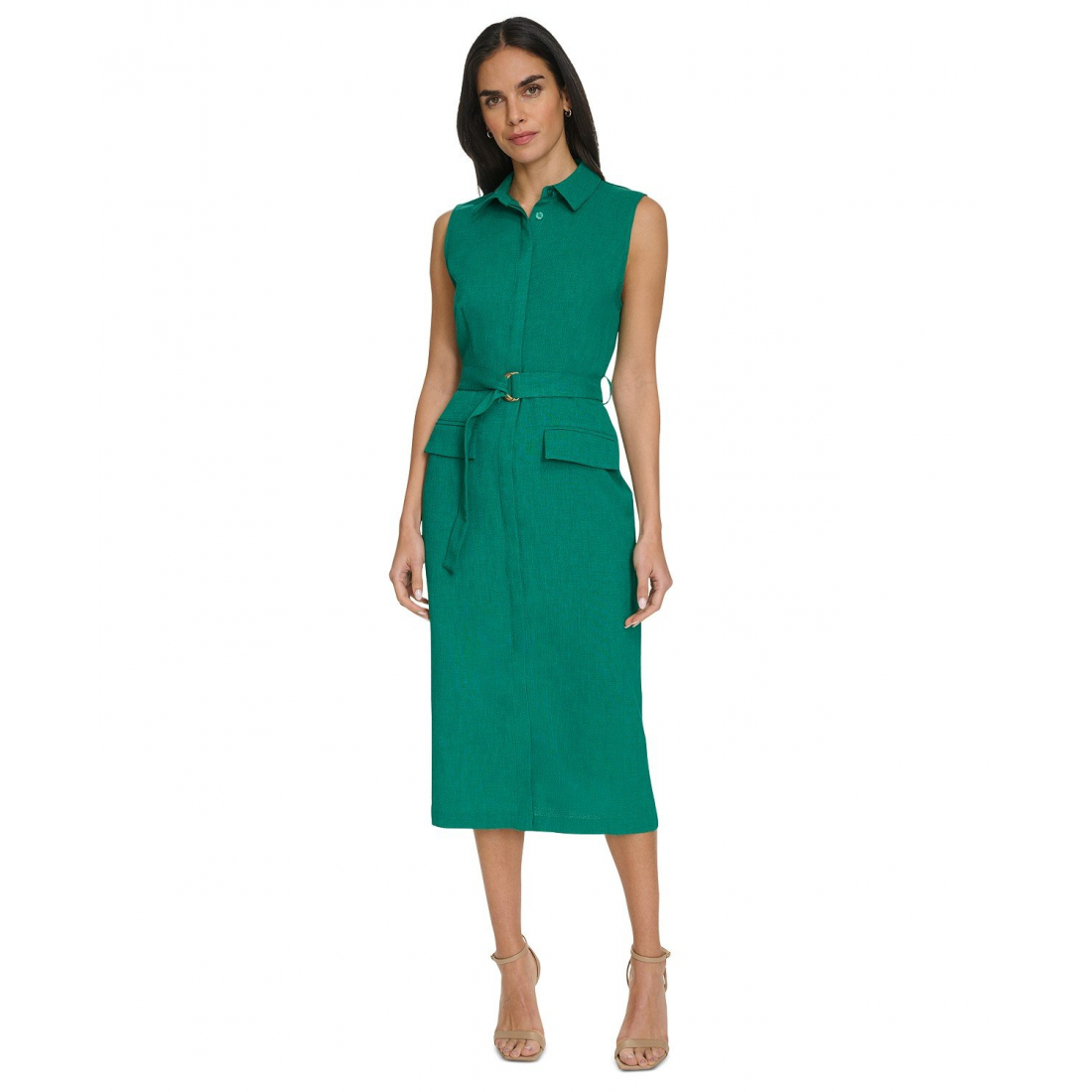 Women's 'Belted Button-Front' Sheath Dress
