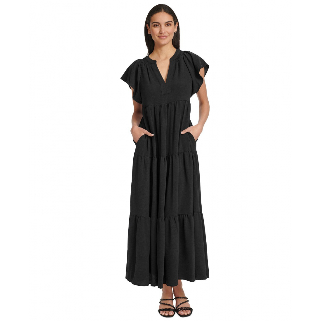 Women's 'Split-Neck Tiered' Maxi Dress