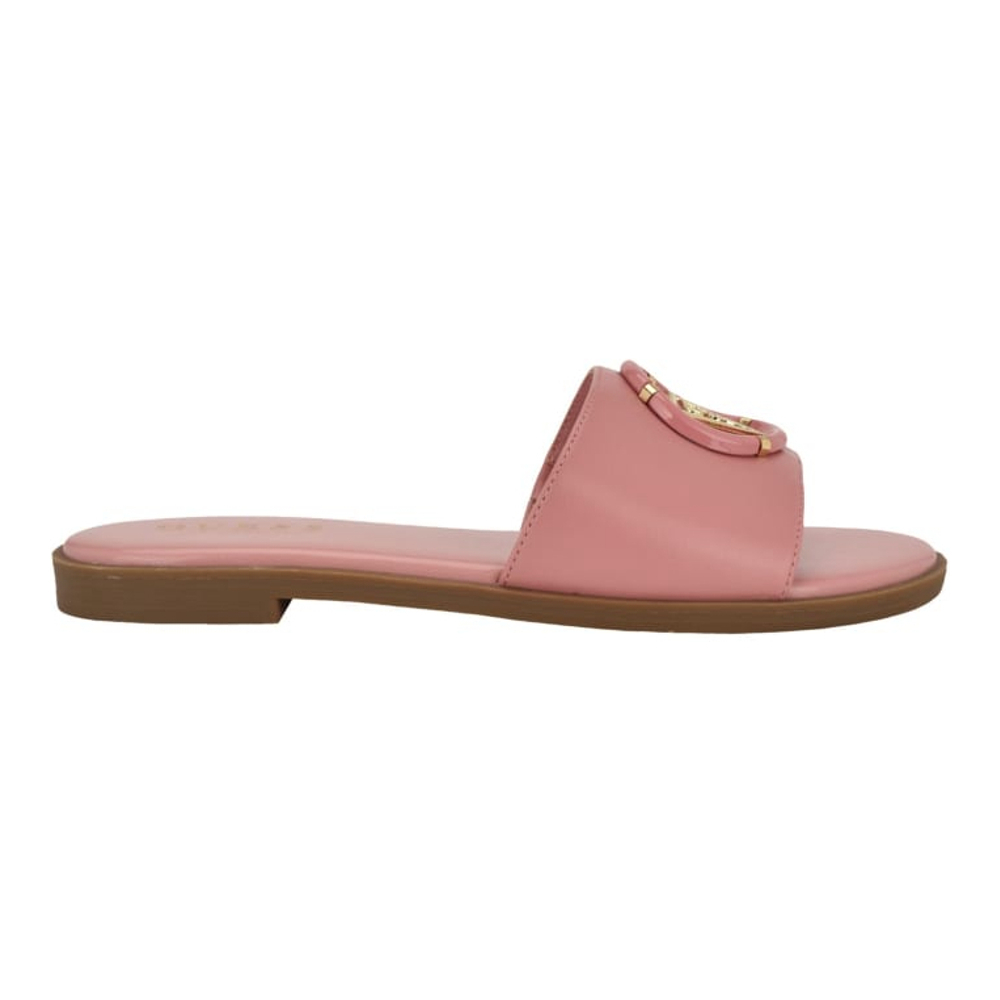 Sandales plates 'Magnify Faux-Leather Beach Slides' pour Femmes