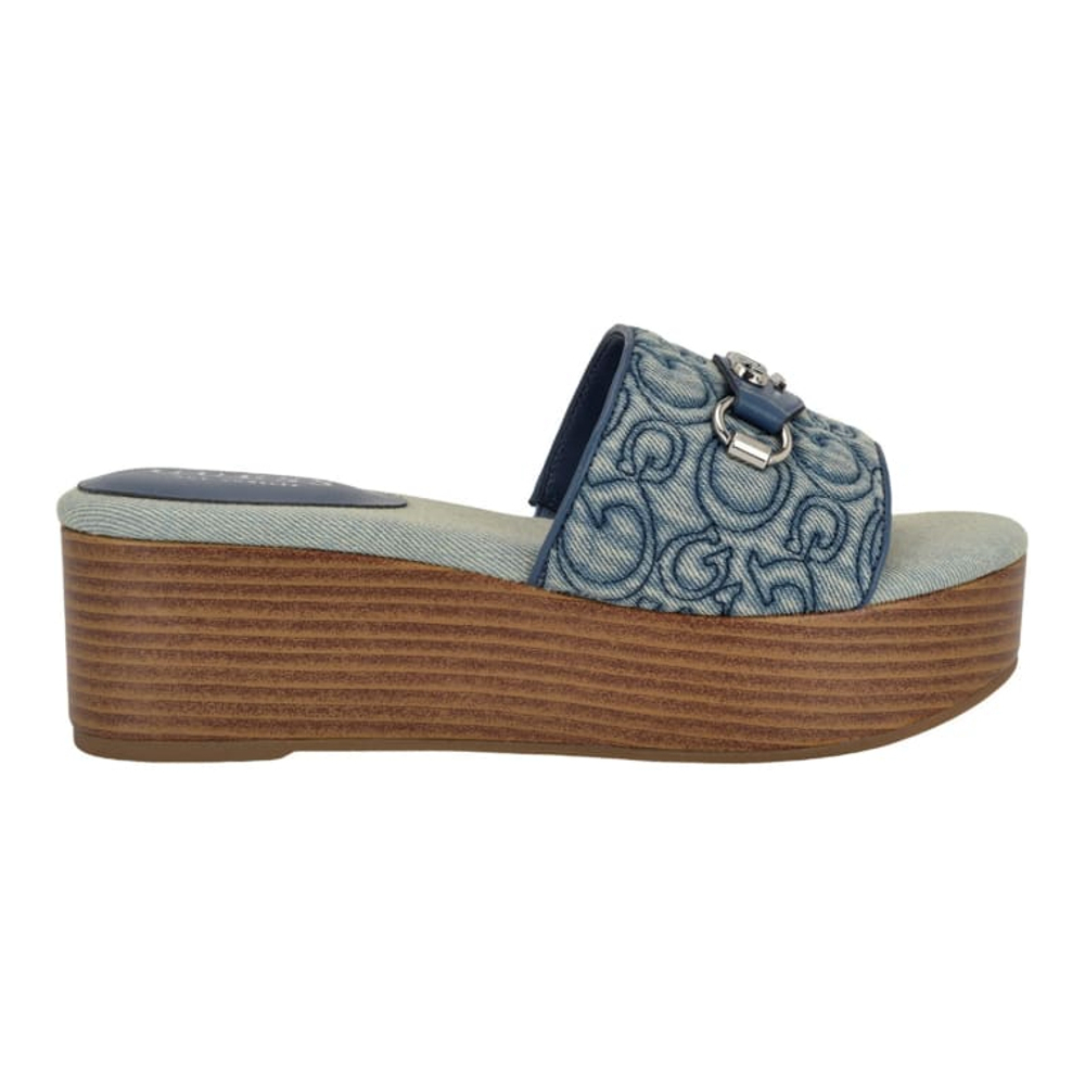 Sandales à semelle plateforme 'Matties Denim Wooden Platform Sandals' pour Femmes
