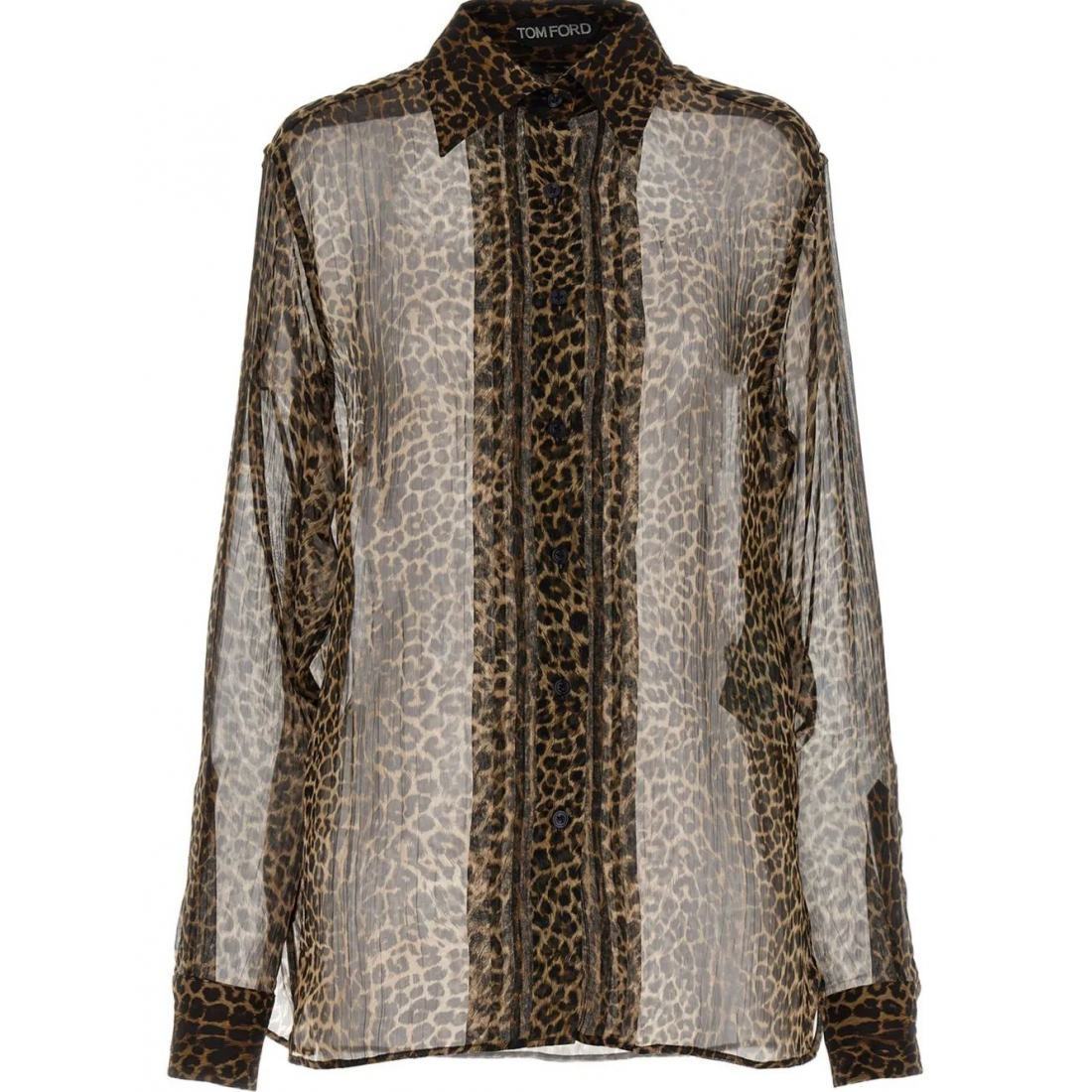 Chemise 'Sheer Leopard-Print' pour Femmes