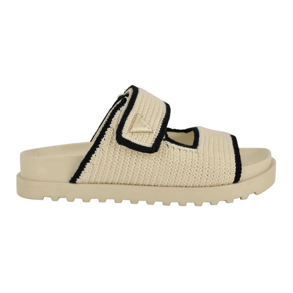 Women's 'Fadenna Crochet Knit Double Band Footbed' Flat Sandals