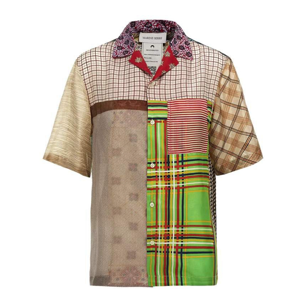 Chemise à manches courtes 'Regenerated Silk Scarves Bowling' pour Femmes