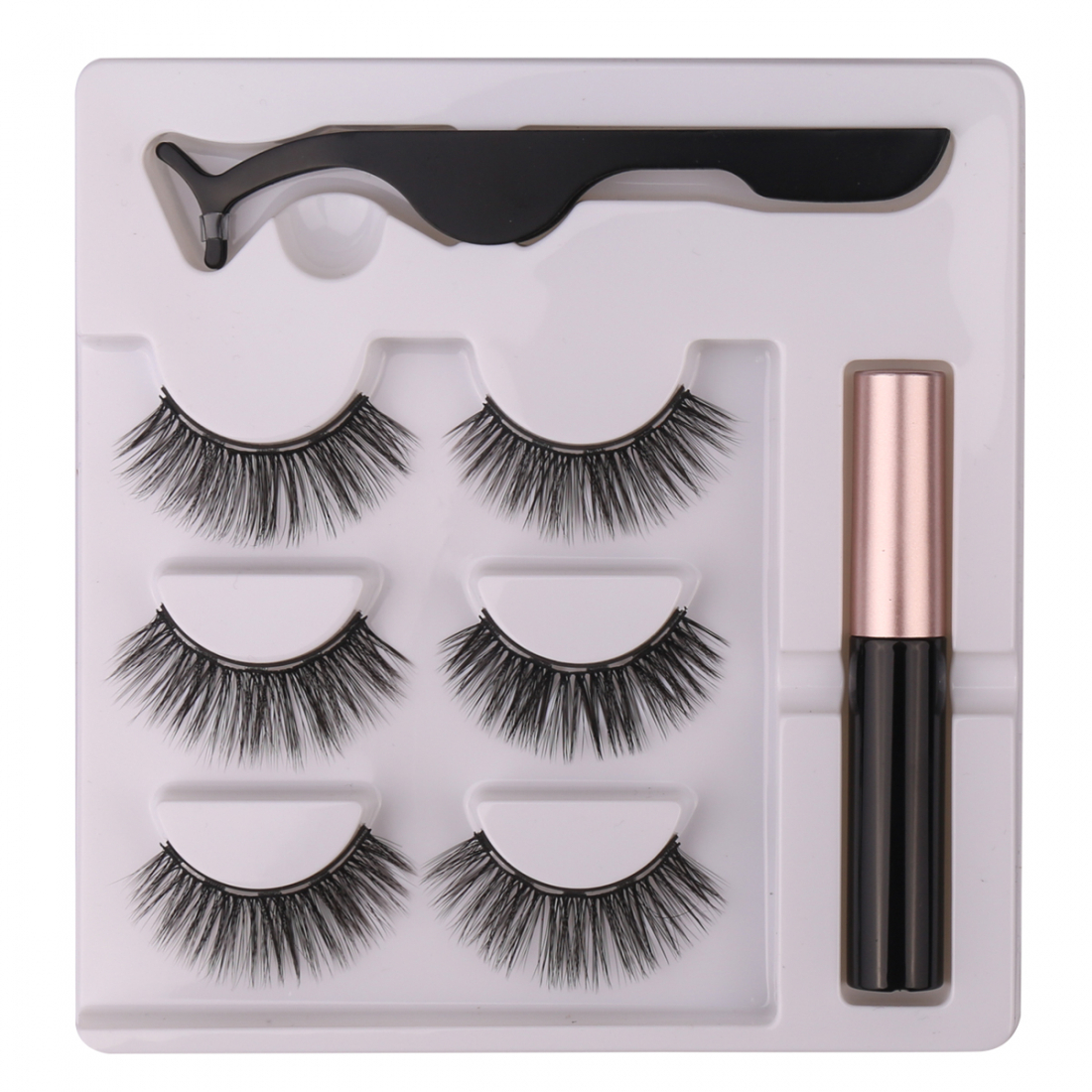 Faux-cils magnétiques '12-18-12mm' - 3 Pièces