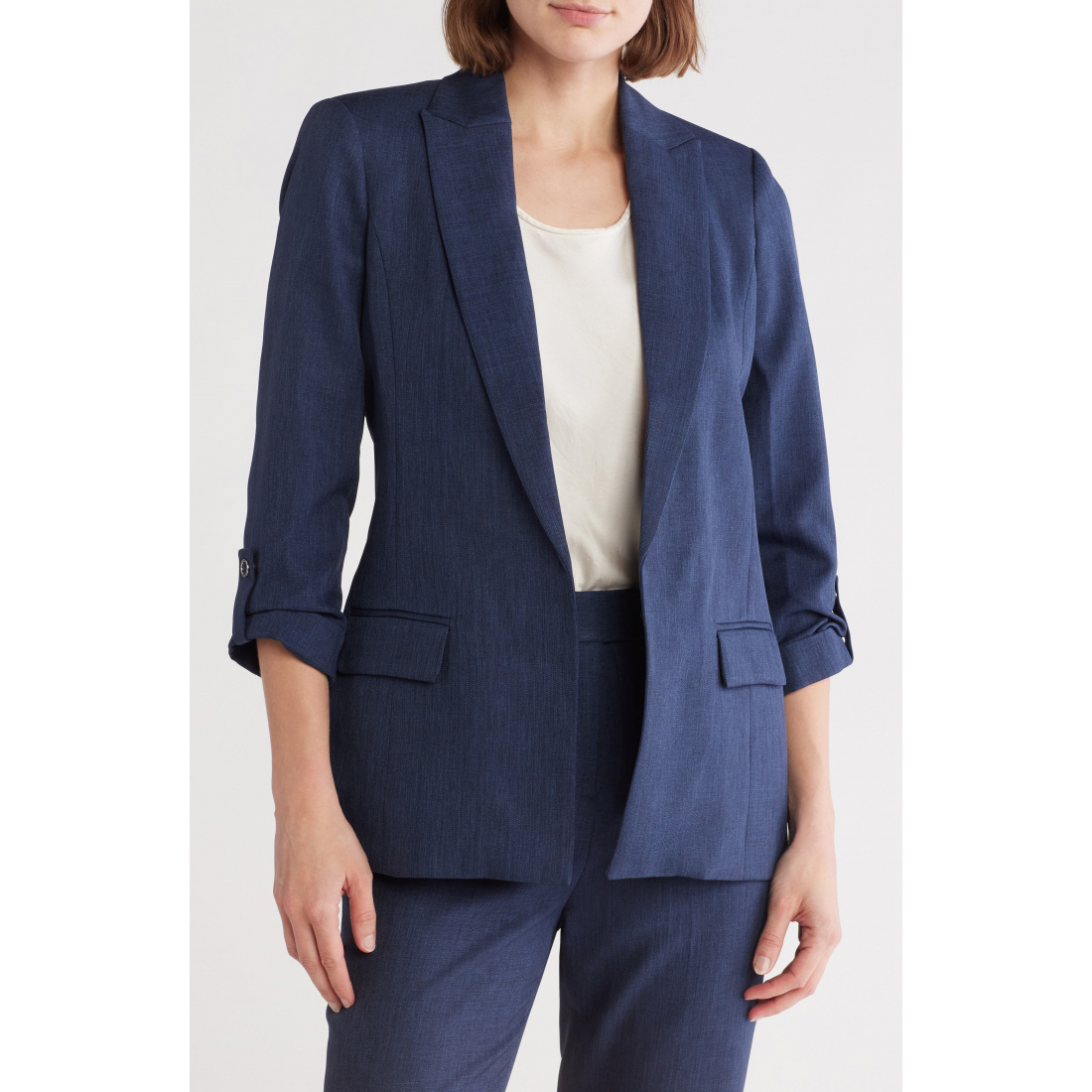 Blazer 'Open Front Denim' pour Femmes