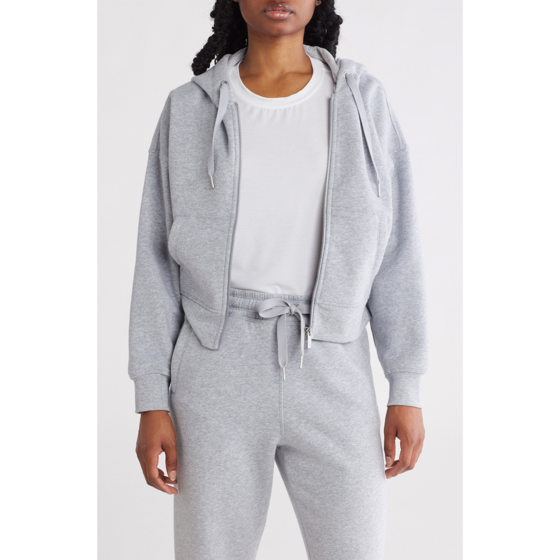 Sweatshirt à capuche  'Fleece Crop Zip' pour Femmes