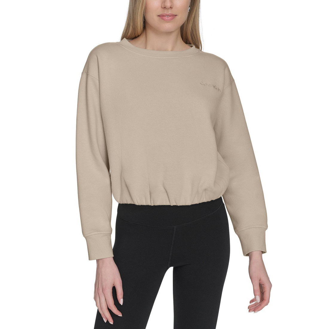 Top à manches longues 'Logo Fleece Bubble Hem' pour Femmes