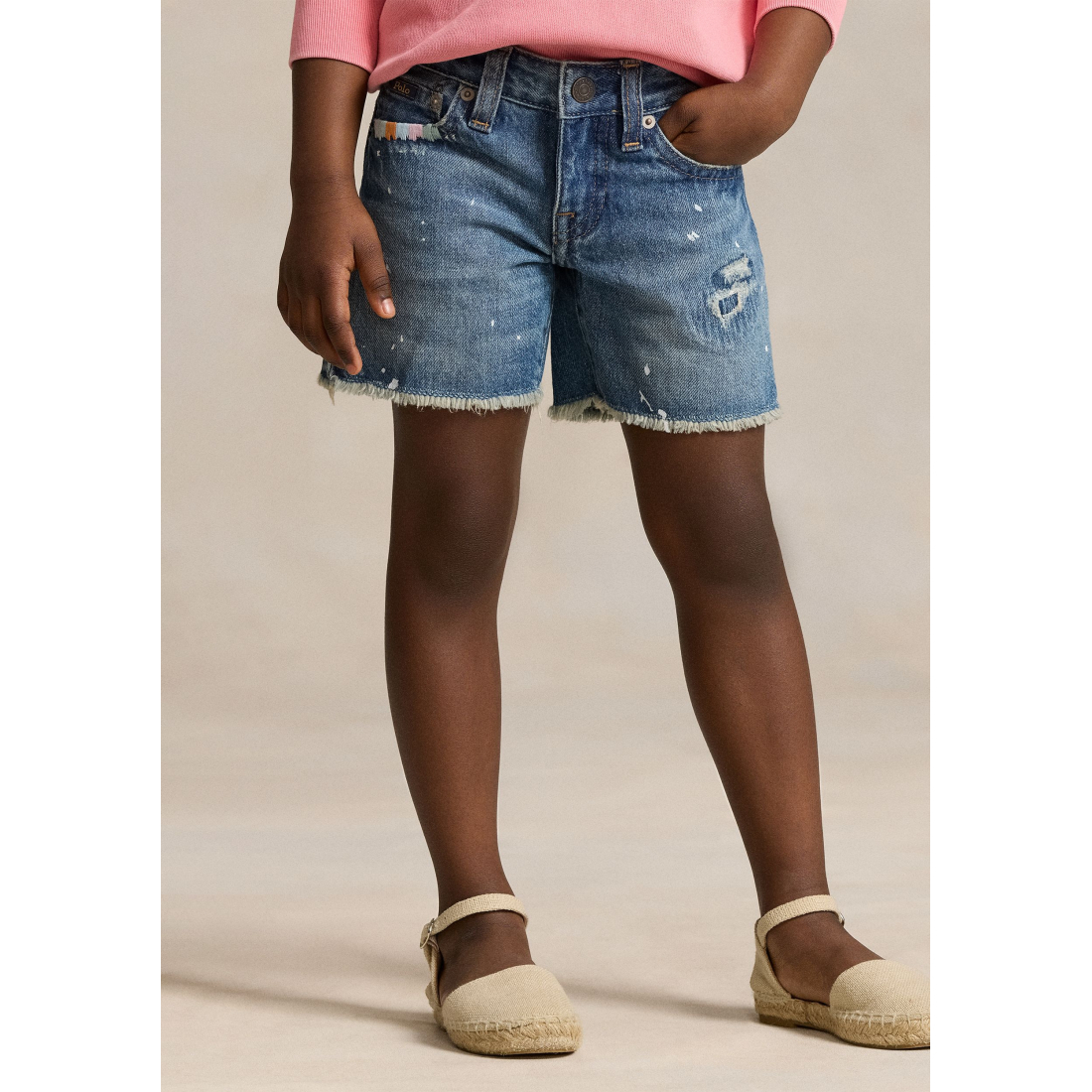 'Rigid Denim Boyfriend Shorts' pour Petites filles