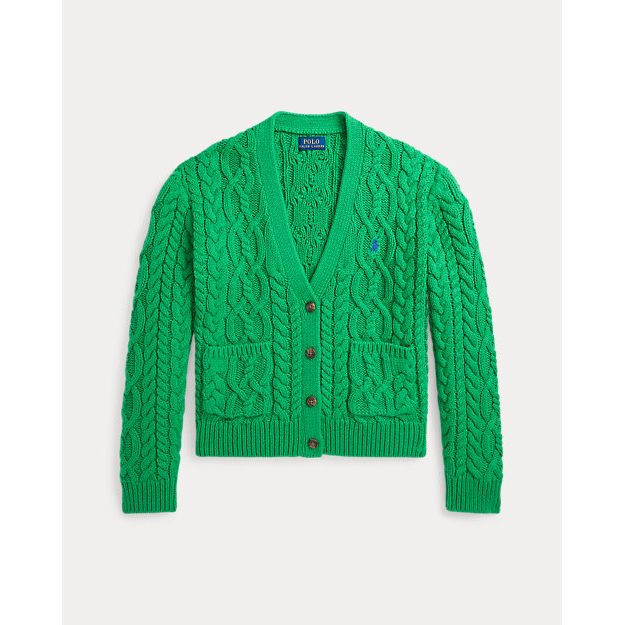 'Aran-Knit Cotton Cardigan' pour Grandes filles