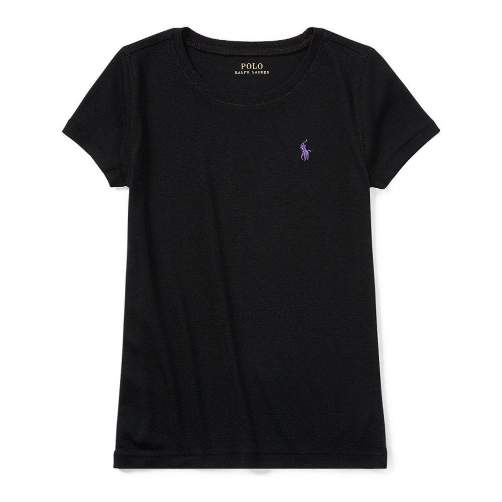 'Cotton Jersey Short Sleeve T-shirt' pour Filles