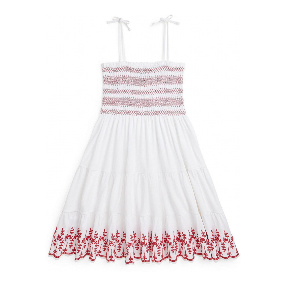'Smocked Eyelet Jersey Dress' pour Grandes filles