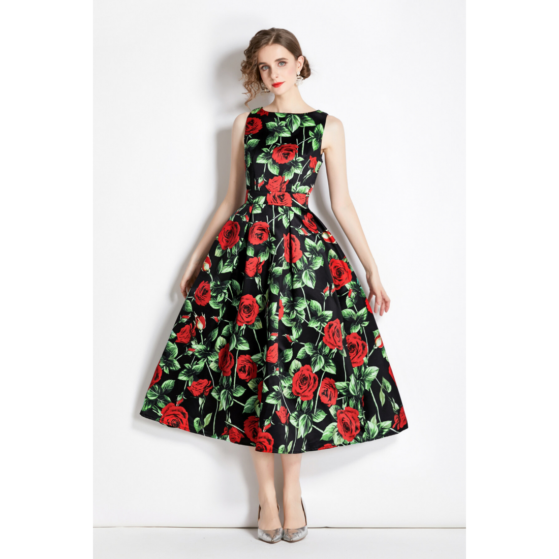 Robe A-line 'Sleeveless High-Waisted Structured Tailoring' pour Femmes