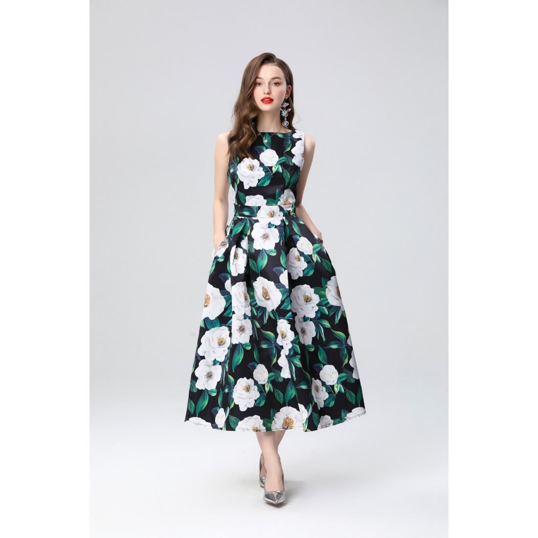 Robe A-line 'Sleeveless Structured Tailoring High-Waisted' pour Femmes