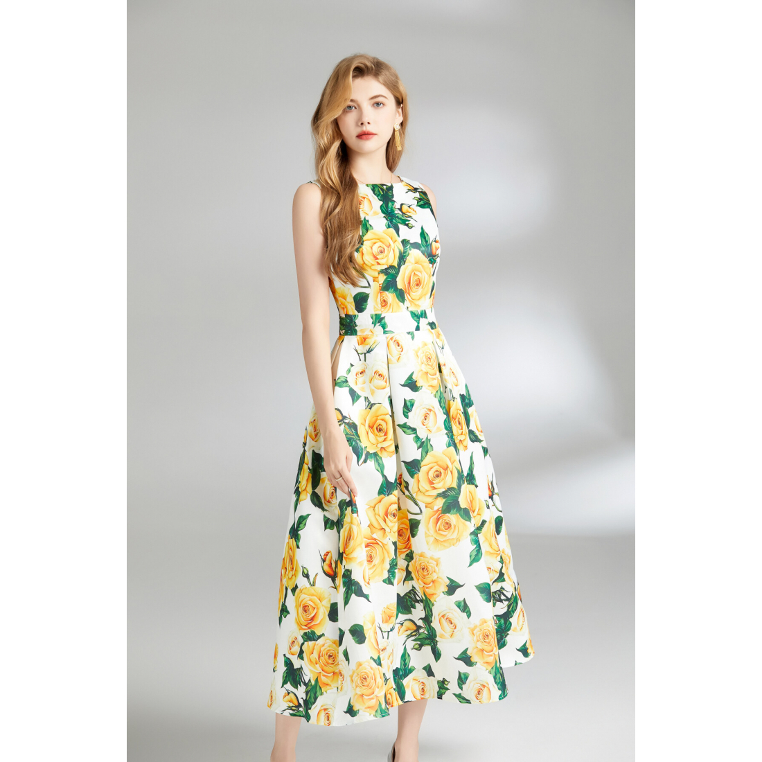 Robe A-line 'Sleeveless Structured Tailoring High-Waisted' pour Femmes