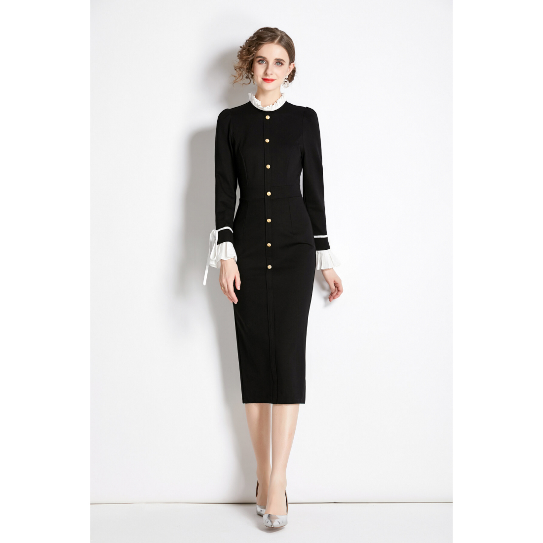 Robe 'French-Style Paneled Slim-Fit' pour Femmes