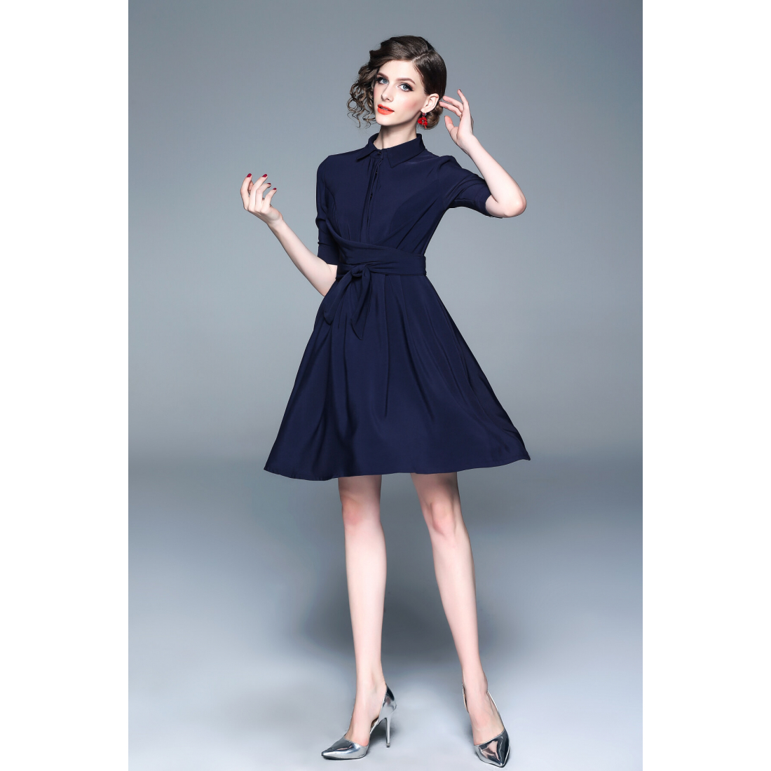 Robe T-shirt 'Classic Tie-Waist' pour Femmes