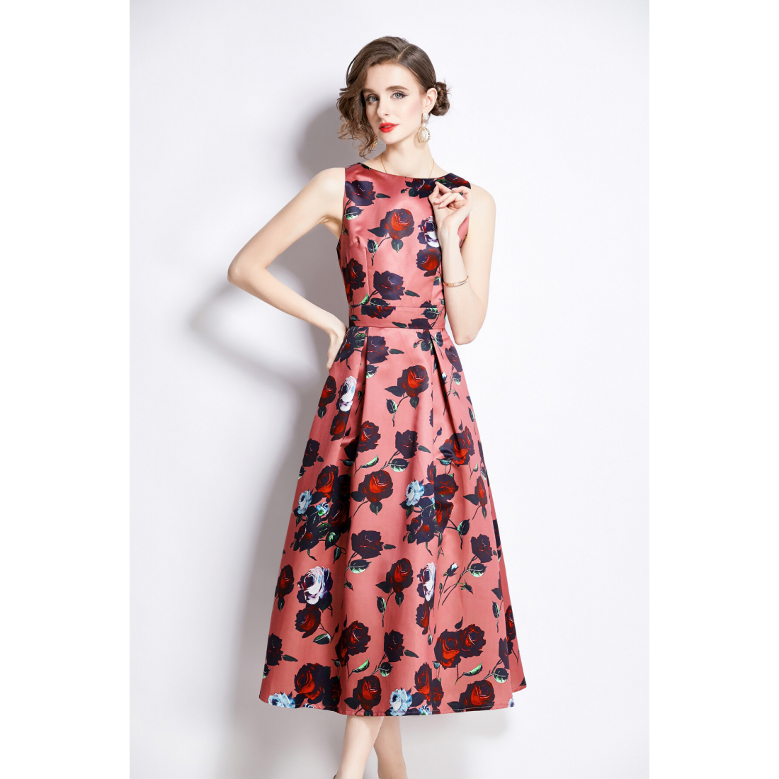 Robe A-line 'Sleeveless High-Waisted Structured Cut' pour Femmes