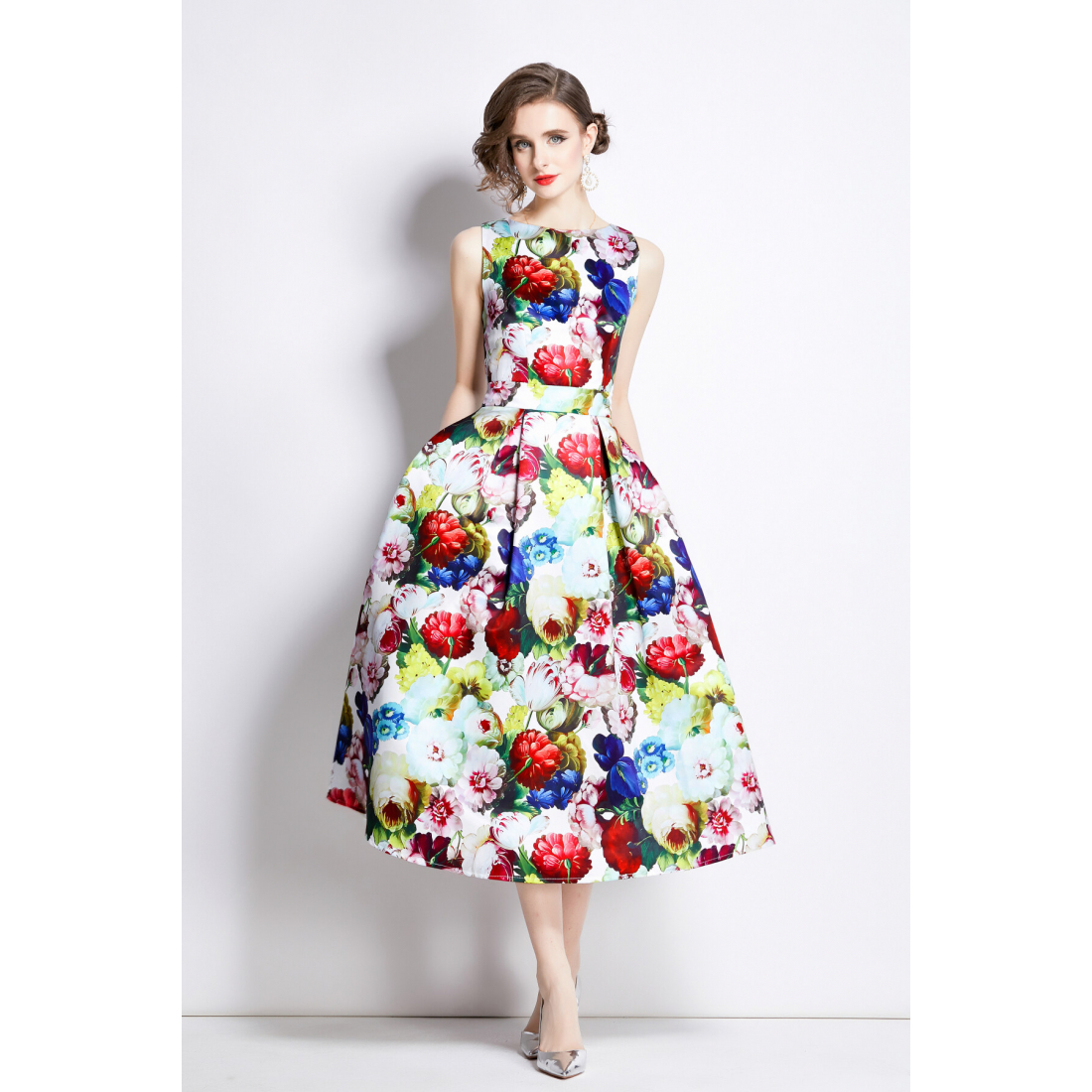 Robe A-line 'Sleeveless High-Waisted Structured Cut' pour Femmes