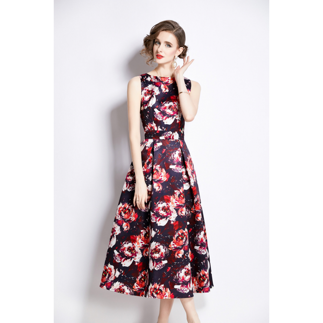 Robe A-line 'Sleeveless High-Waisted Structured Cut' pour Femmes