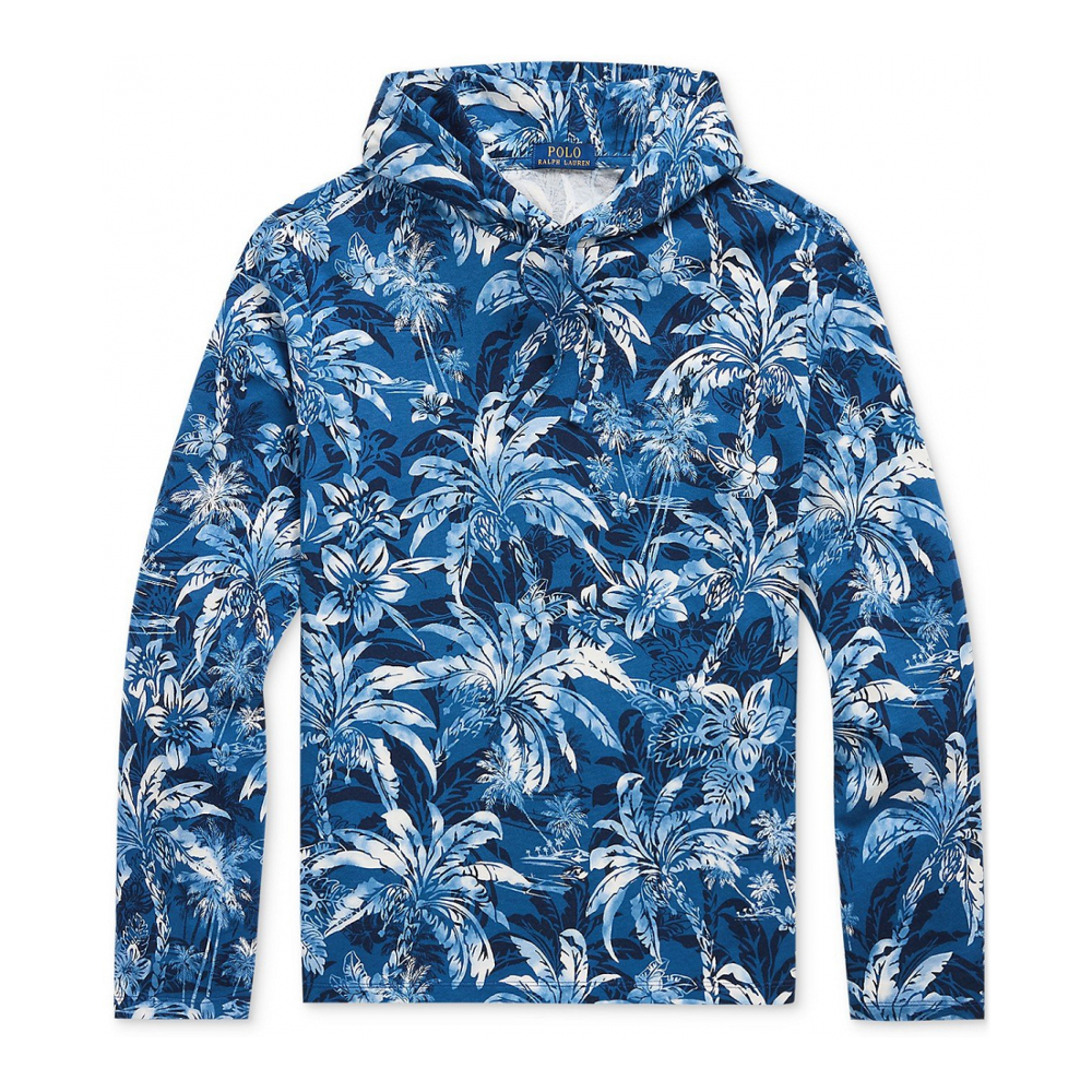 'Tropical-Print Jersey Hooded T-Shirt' pour Hommes