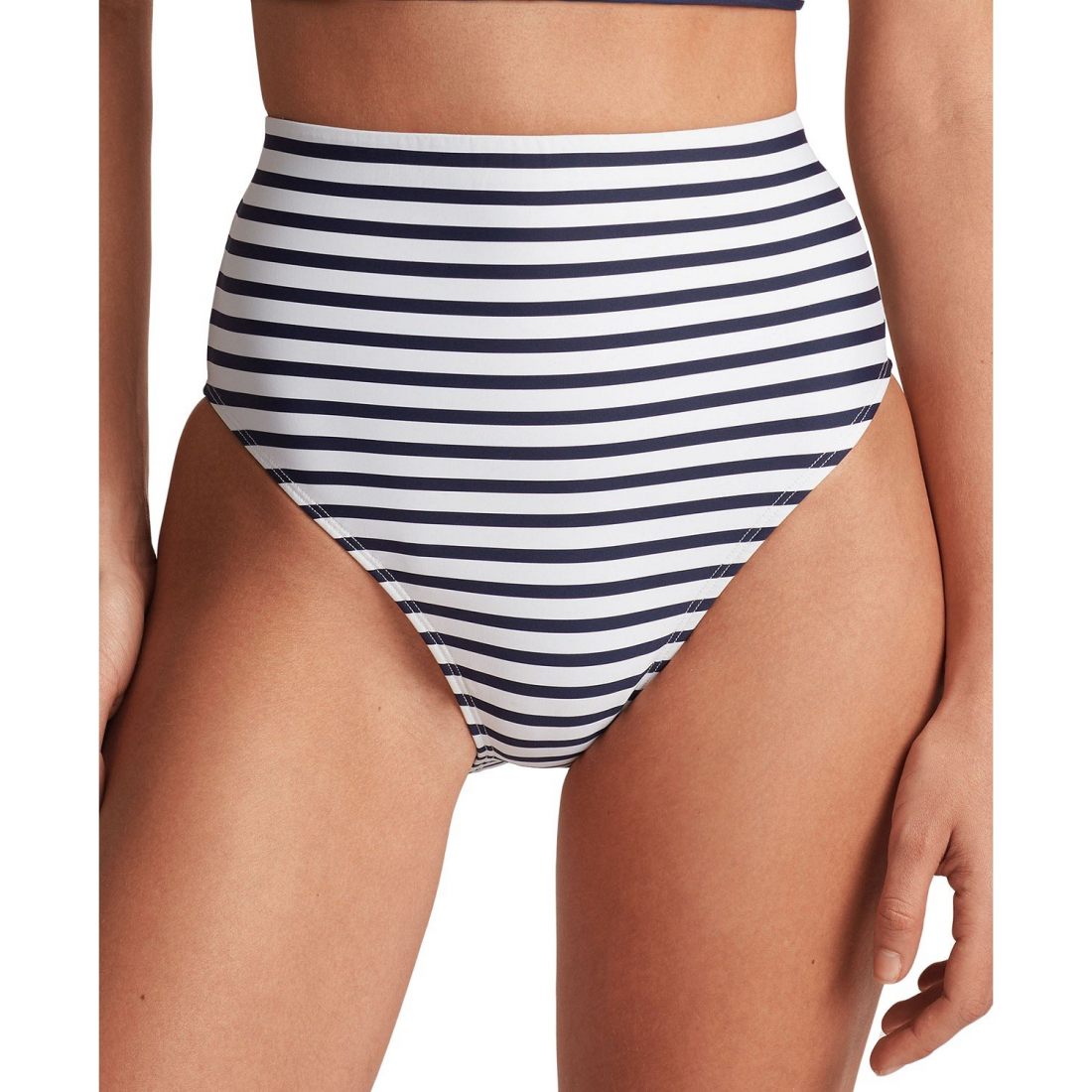 'Modern High Waist Striped Bikini Bottoms' pour Femmes