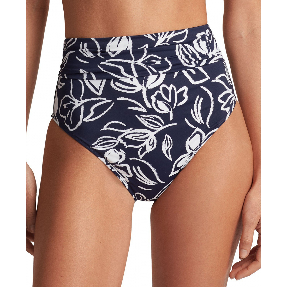 'Printed Shirred-Waist Bikini Bottoms' pour Femmes