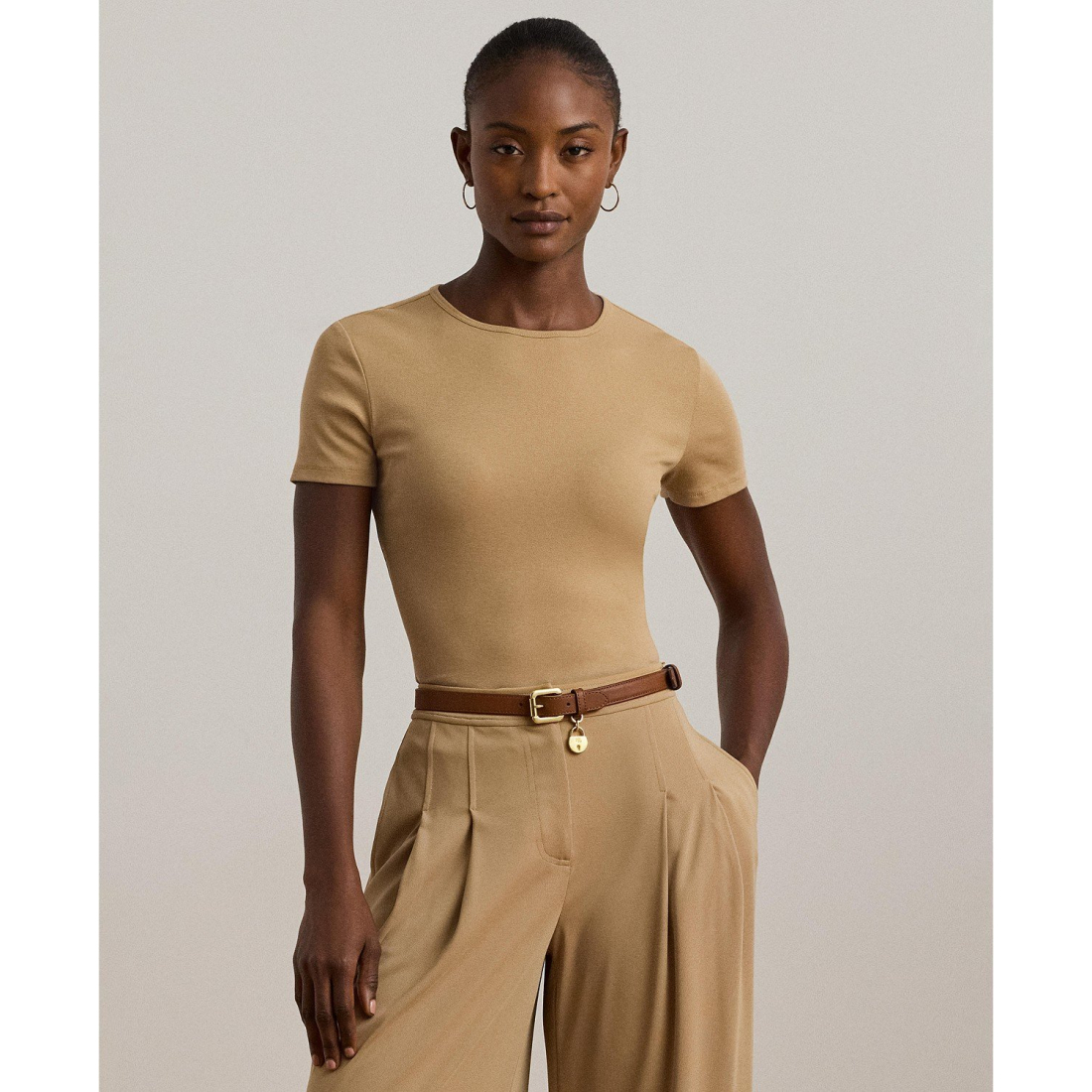 'Stretch Knit T-Shirt, Regular & Petite' pour Femmes