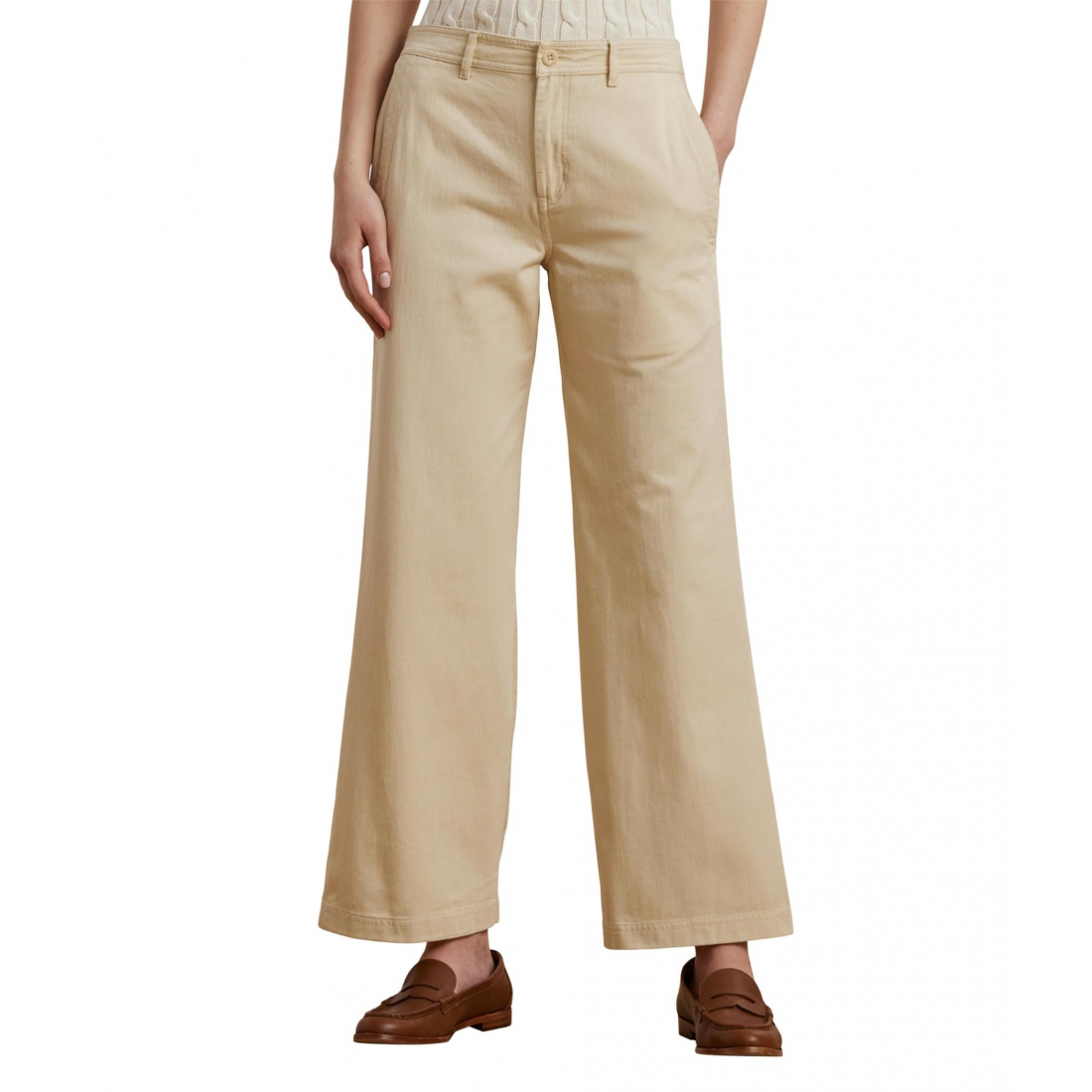 'Cotton Twill Wide Leg Pants' für Damen