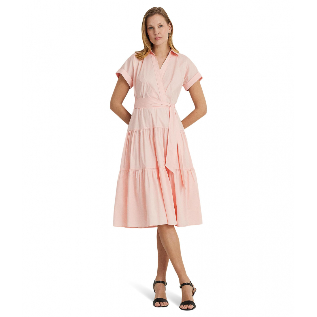 Women's 'Belted Cotton-Blend Tiered Dress'