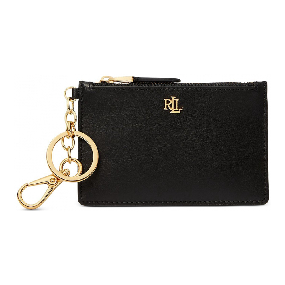 Women's 'Full-Grain Leather Key-Ring Small Zip Card Case'