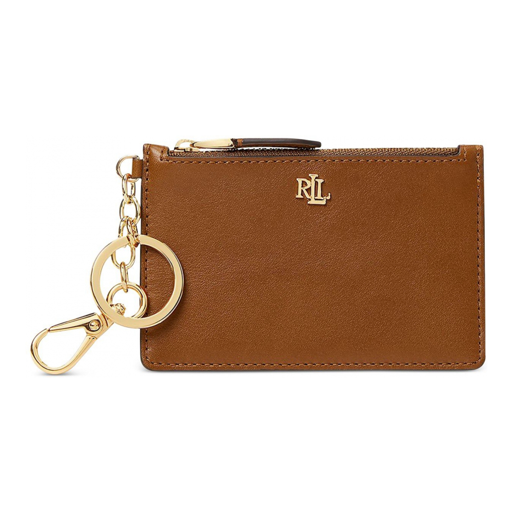 Women's 'Full-Grain Leather Key-Ring Small Zip Card Case'