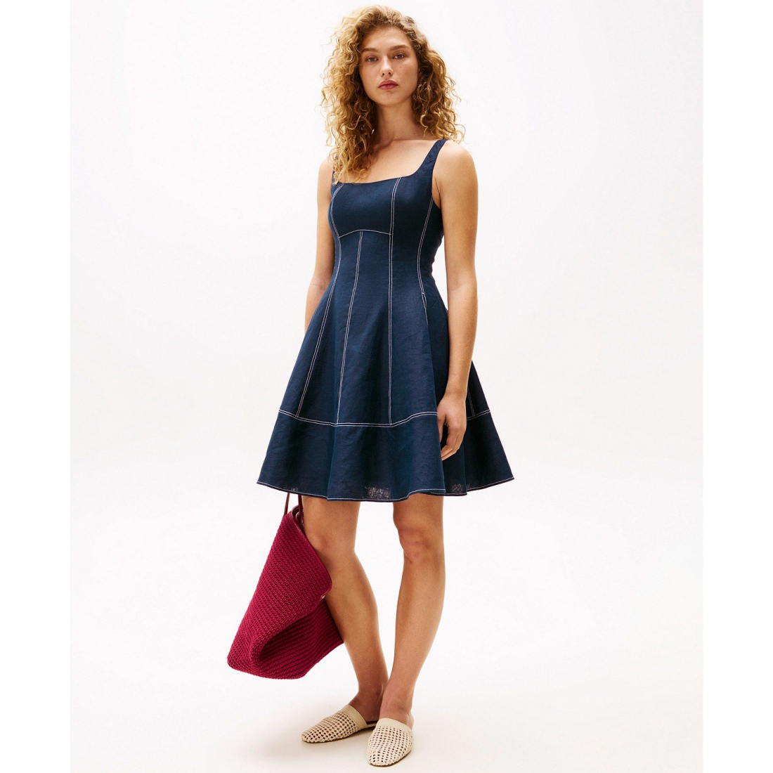 Women's 'x Sofia Richie Grainge A-Line Sleeveless Linen Dress'