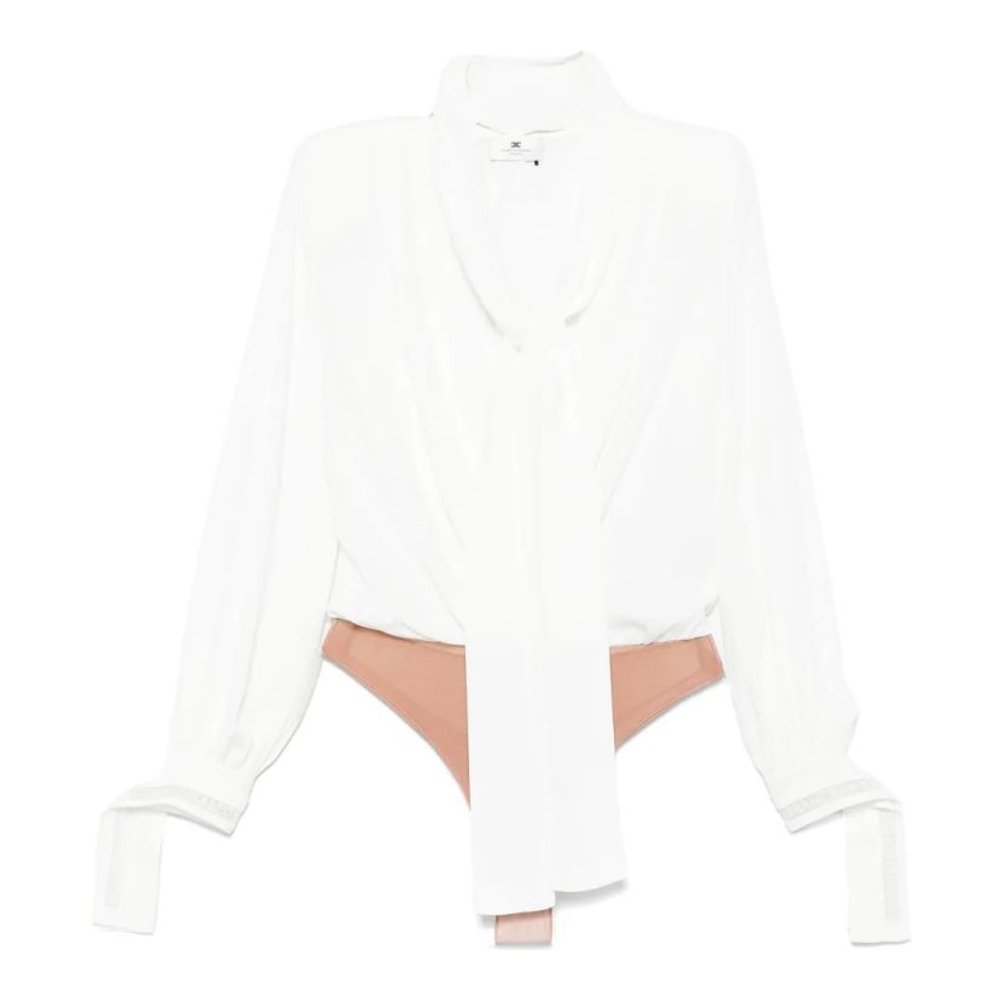 Women's 'Attached-Scarf' Bodysuit