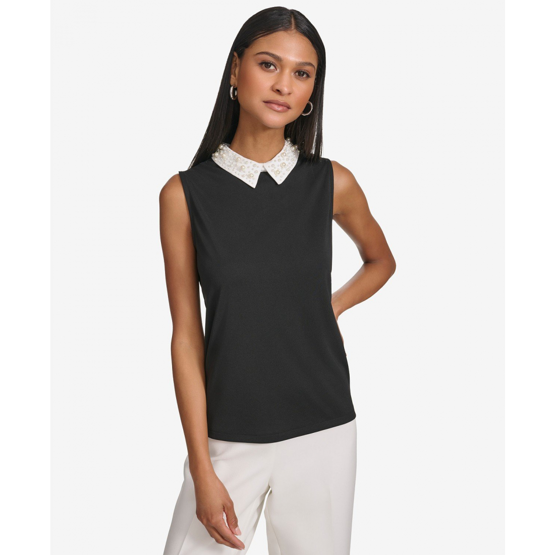 Blouse sans manches 'Embellished Collar Sleeveless Blouse' pour Femmes