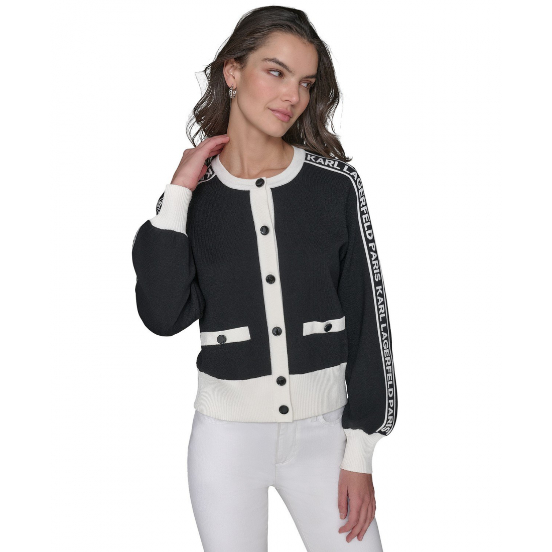 'Logo-Tape Cardigan' pour Femmes
