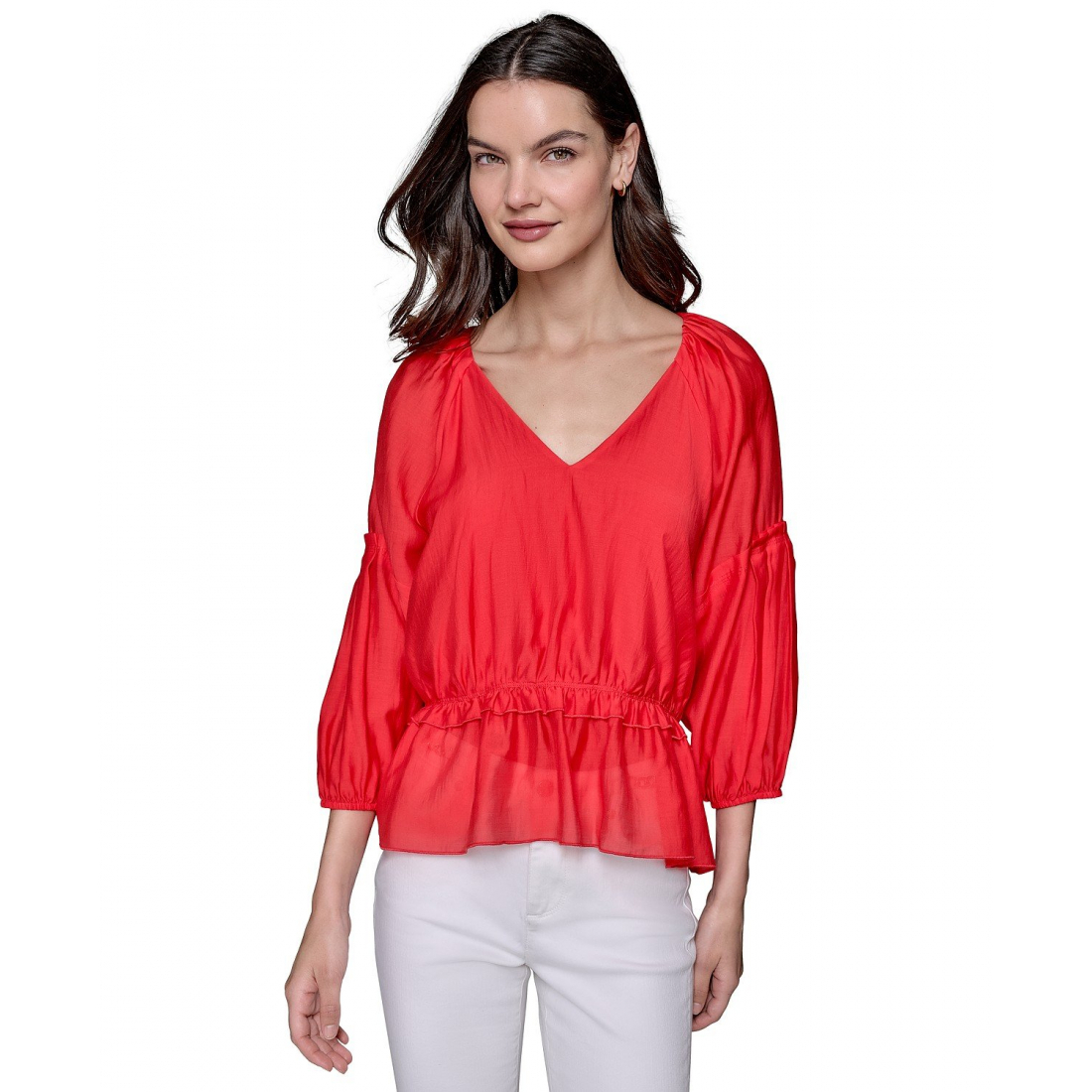 Top 'Tiered-Sleeve Peplum' pour Femmes