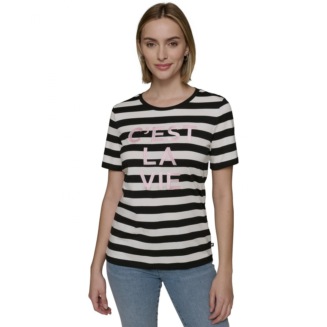 'C'est La Vie Striped Tee' pour Femmes