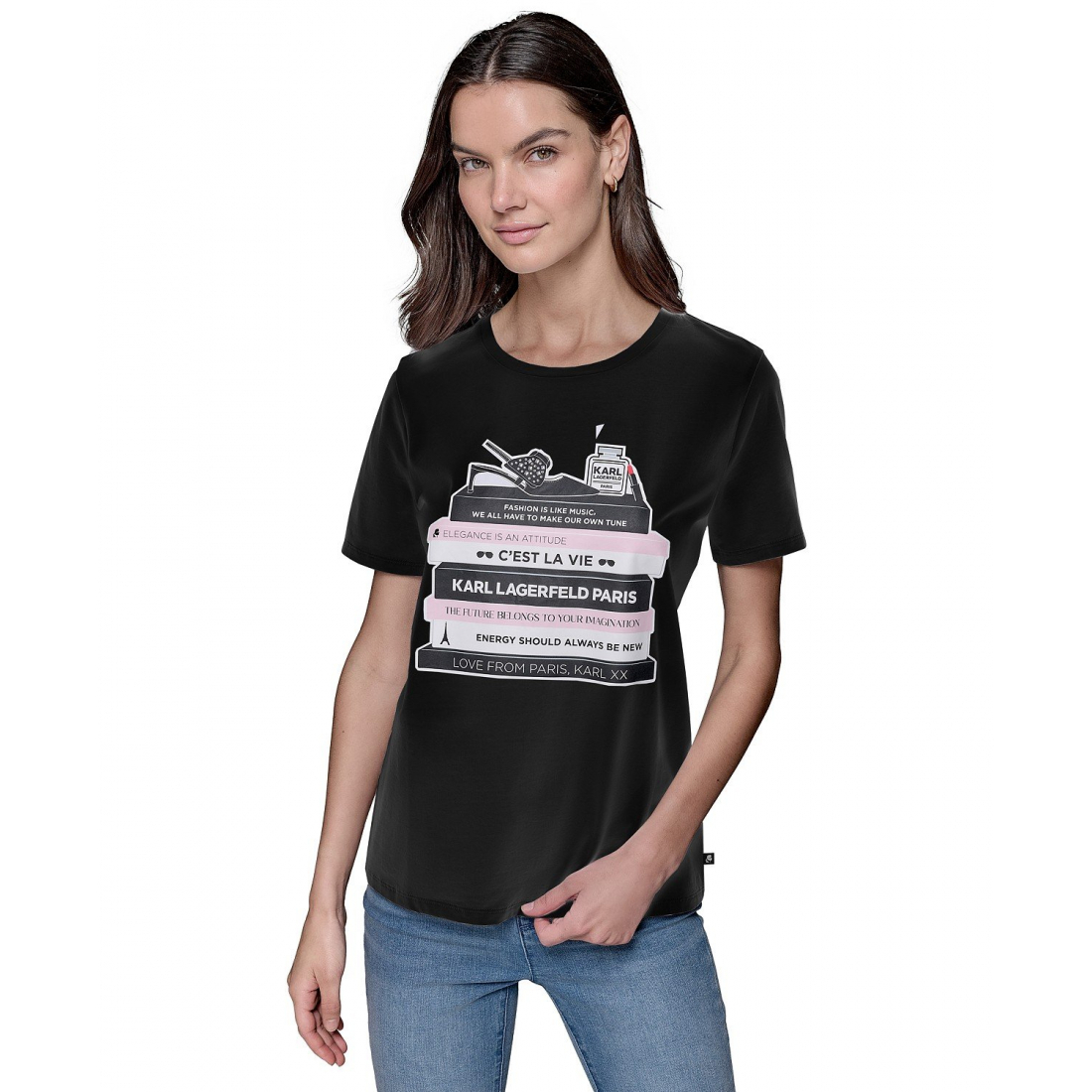 'Karl's Library Crewneck Tee' pour Femmes