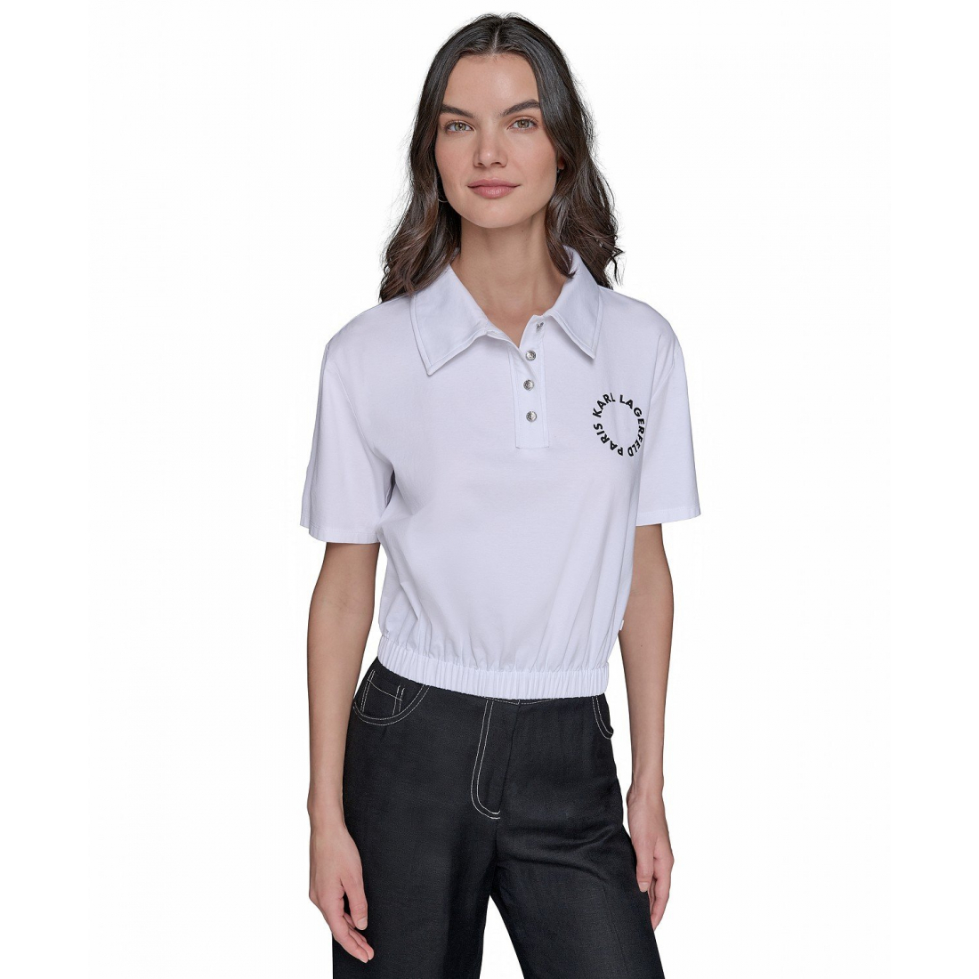 Polo 'Cropped Logo' pour Femmes
