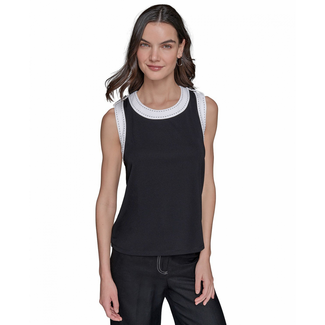 Haut sans manches 'Contrast-Trim' pour Femmes