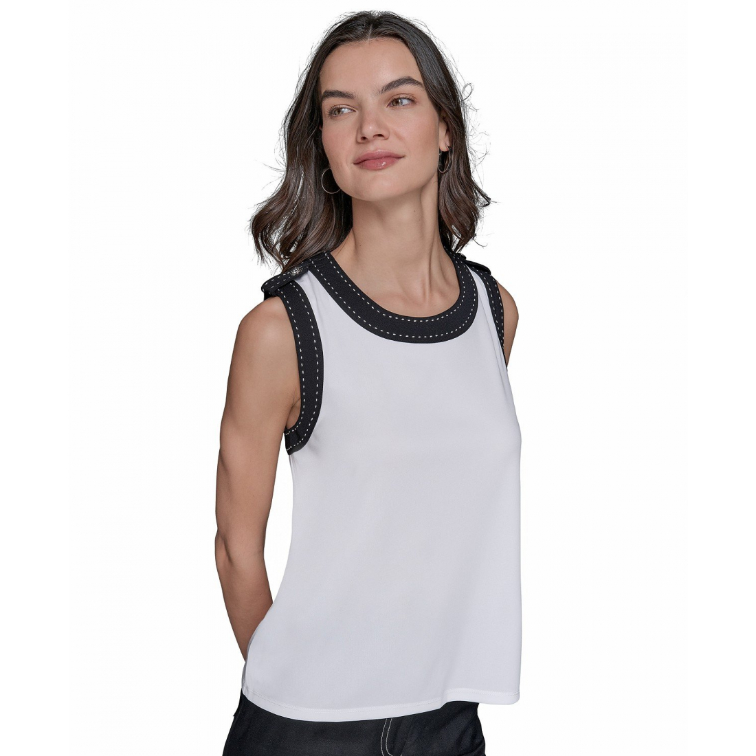 Haut sans manches 'Contrast-Trim' pour Femmes