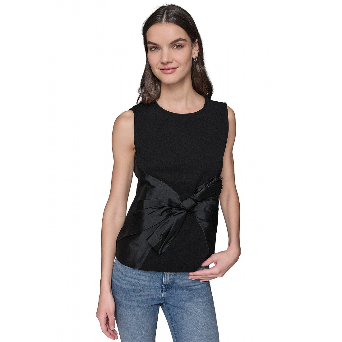 Top 'Sleeveless Satin Bow' pour Femmes