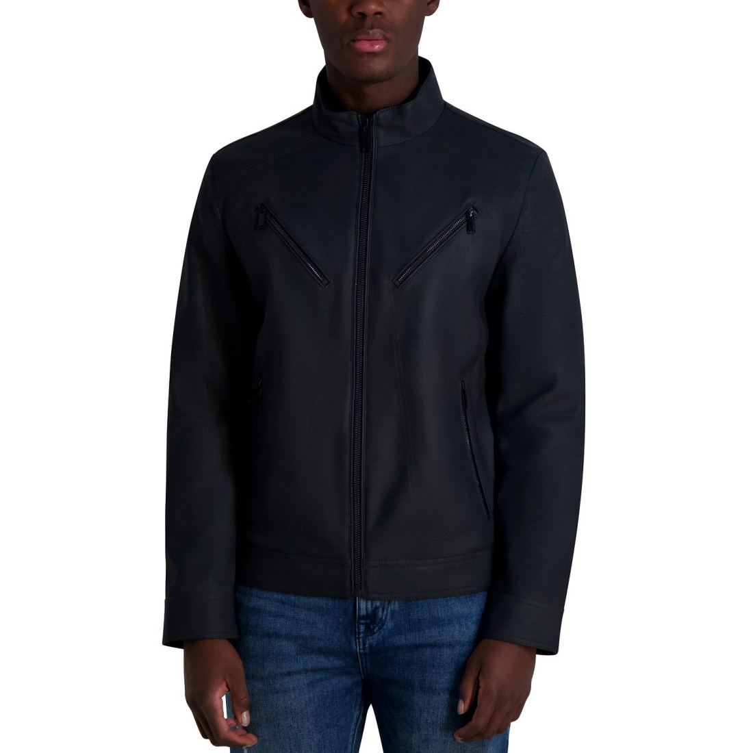 Veste 'Faux-Leather Moto' pour Hommes