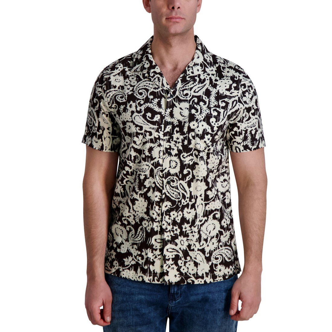 'Regular-Fit Paisley Button-Down Camp Shirt' pour Hommes