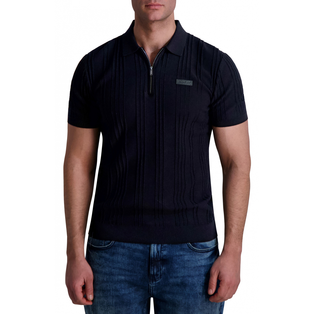 Polo 'Rib Zip' pour Hommes