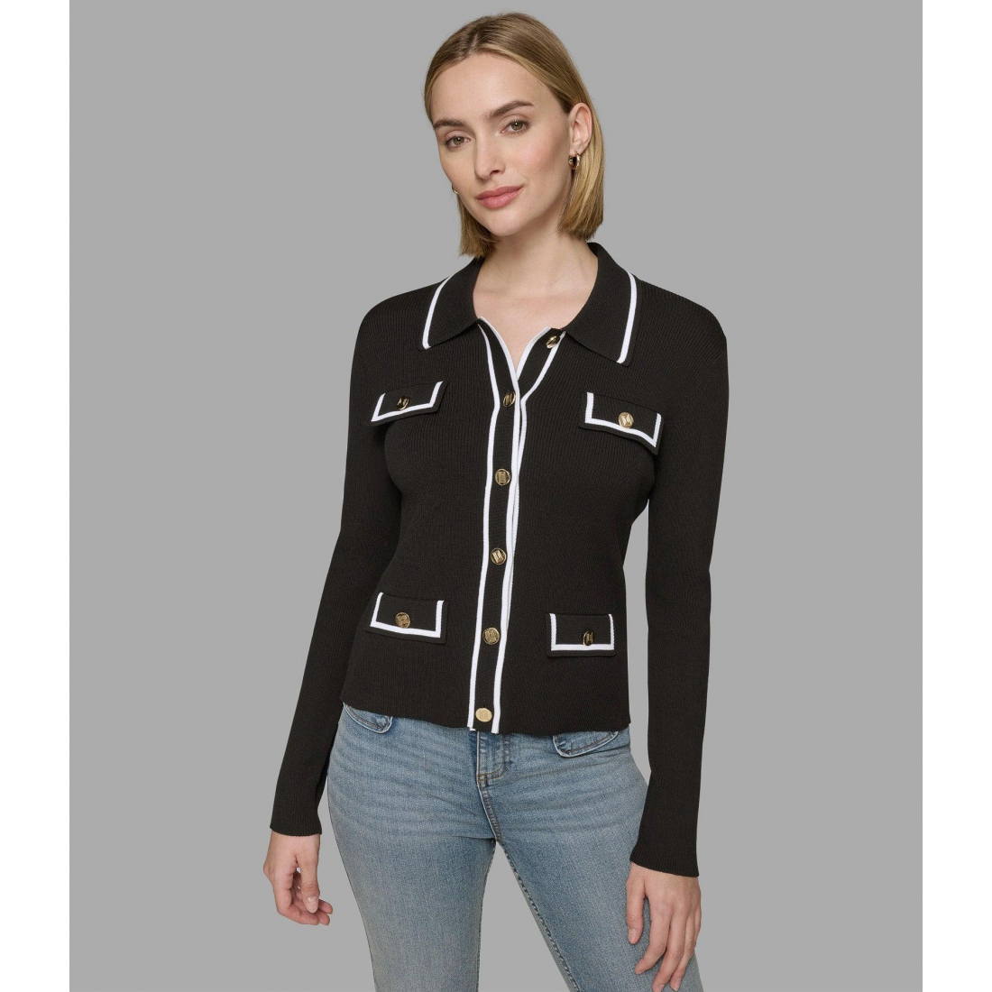'Lady Cardigan With Piping' pour Femmes